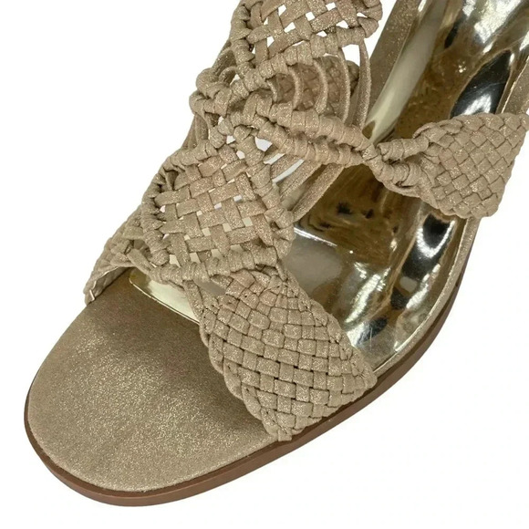 Carlos Santana Nadia Gold Metallic Woven Fabric Womens Heels Size 9.5M - Picture 6 of 11